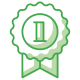 Zielona ikona pierwszego miejsca