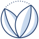 Niebieska ikona liści